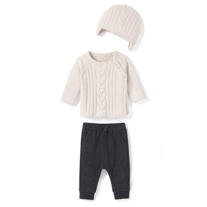La Redoute Collections 3-Piece Outfit with Hat, Birth to 2 Years