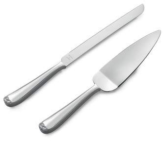 x Wedgwood Infinity Silver Plated Cake Knife & Server Set