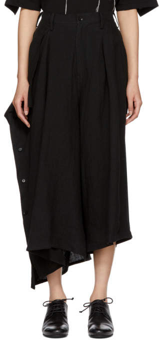 Black Buttoned Side Trousers