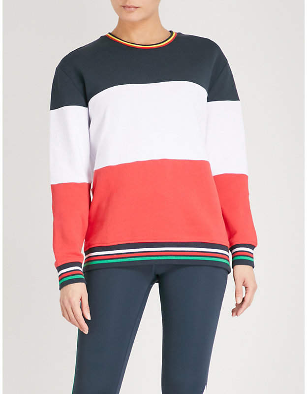 Colourblock cotton-jersey sweatshirt