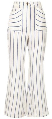 Rosie Assoulin Striped Linen Flared Pants