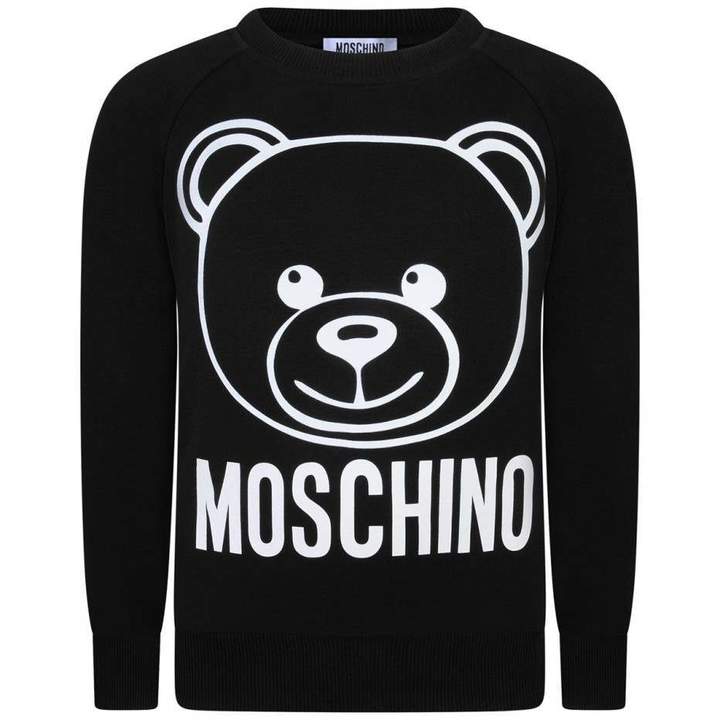 MoschinoBlack Teddy Print Sweater