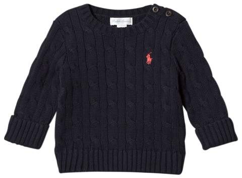 Navy Cotton Cable Jumper