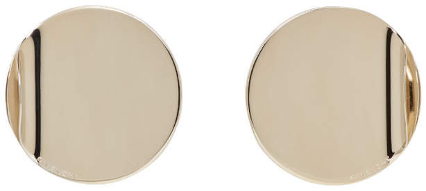 Gold G-ometric Round Earrings