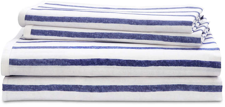 Jensen Cotton Percale 200-Thread Count 4-Pc. Stripe California King Sheet Set Bedding