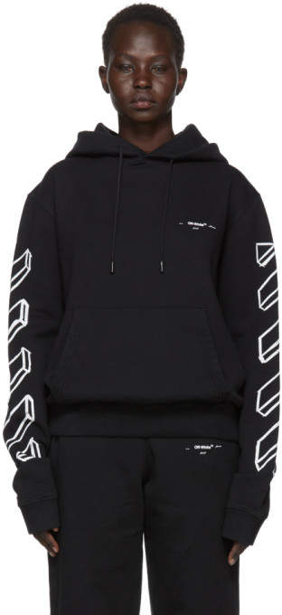 Black Diagonal Arrows Logo Hoodie