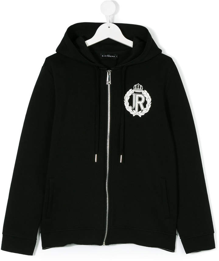 John Richmond Kids logo stripe hoodie