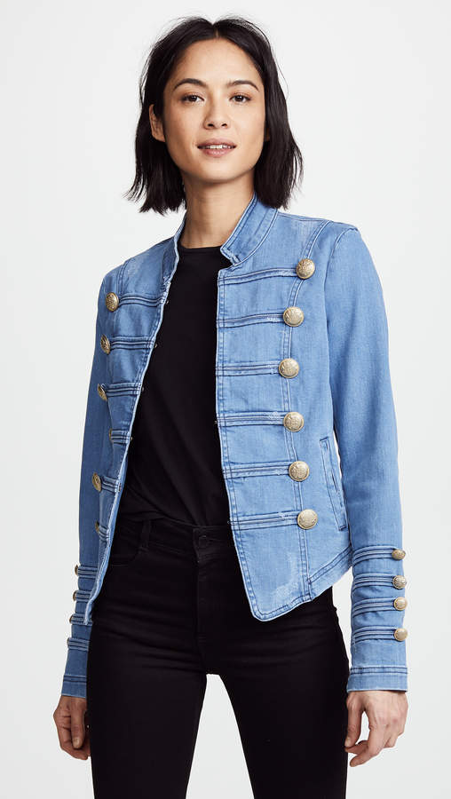 Fitted Military Denim Jacket
