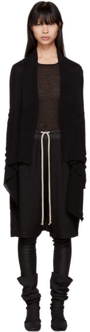 Black Basic Medium Wrap Cardigan