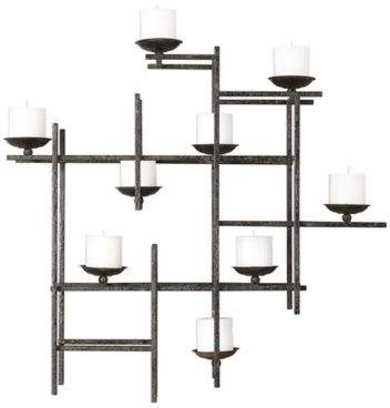 Marni 9-Candle Iron Wall Sconce in Grey