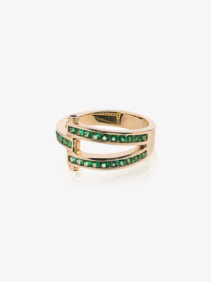 Retrouvai Gold and Emerald magna ring