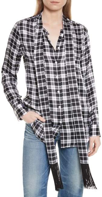 Essential Tie Neck Silk Shirt