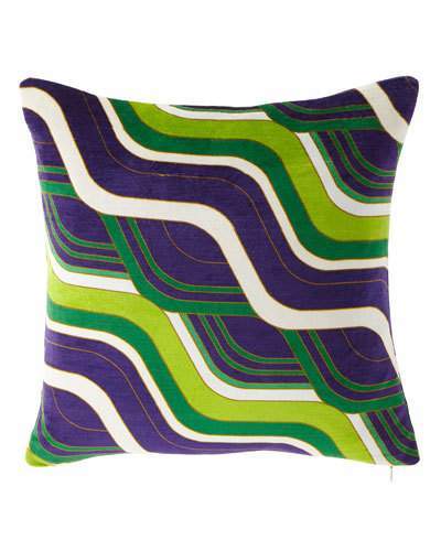 Milano Mod Tide Pillow, Green/Purple