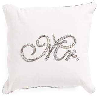 Made In India 14x14 Mr. Beaded Pillow