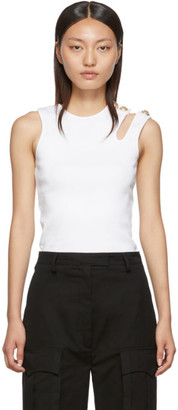 Balmain White Asymmetric 3-Button Tank Top Balmain White Asymmetric 3-Button Tank Top