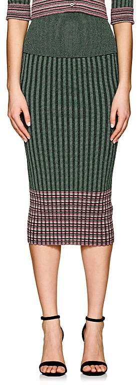 Jourden Women's Metallic Striped Rib-Knit Midi-Skirt