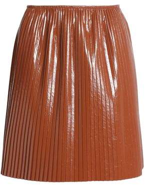 Pleated Coated Cady Mini Skirt