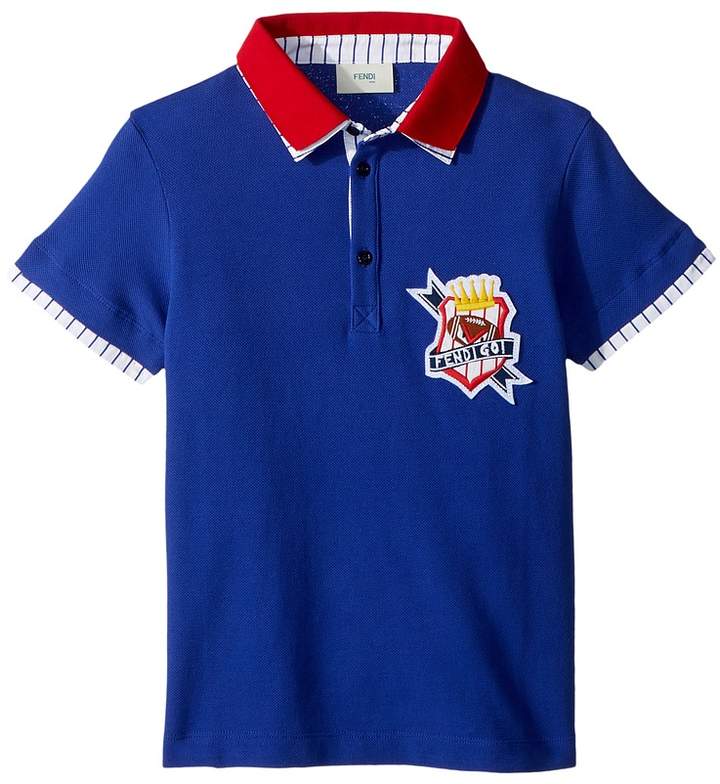 Short Sleeve Polo T-Shirt w/ Football Design On Front Boy's T Shirt