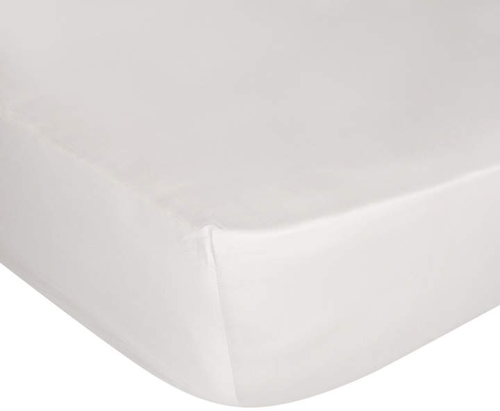 A by Amara - Cotton Sateen 300 Thread Count Fitted Sheet - Ivory - Double