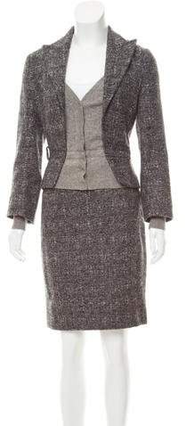 Cashmere Peak-Lapel Skirt Suit