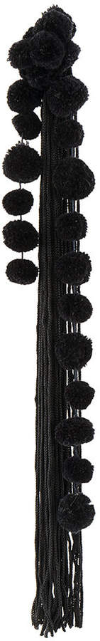long braid pompom earrings
