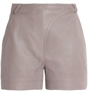 Paneled Leather Shorts