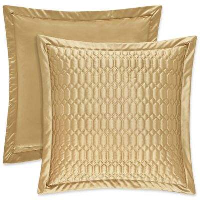 Satinique Quilted European Pillow Sham in Gold