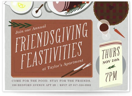 Friendsgiving Feastivities Holiday Party Invitations