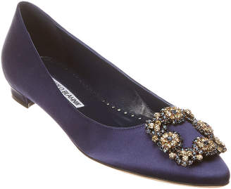 Manolo Blahnik Hangisi Satin Flat