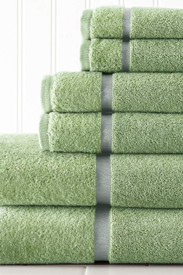 Amrapur Luxury Sheared Border 6-Piece Towel Set - Laurel Green
