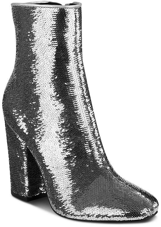 Haedyn Sequined High Block Heel Booties