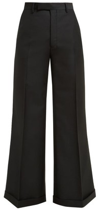 Gucci Flared Wool Blend Trousers - Womens - Black