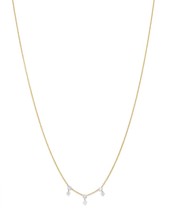 Aerodiamonds AeroDiamonds 18K Yellow Gold Triple Crown Mixed Round & Princess-Cut Diamond Necklace, 16