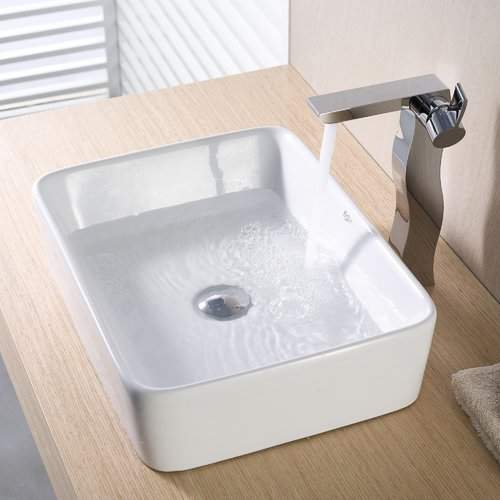 Zipcode Design Knaack Ceramic Rectangular Vessel Bathroom Sink Drain