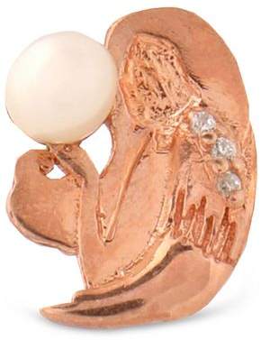 Aamaya By Priyanka Rose Gold-Plated Silver Faux Pearl And Crystal Earring