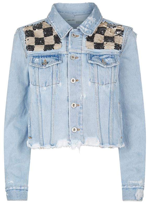 Sequin Embellished Denim Jacket