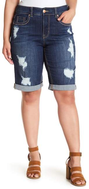 Embroidered Pocket Rollup Shorts