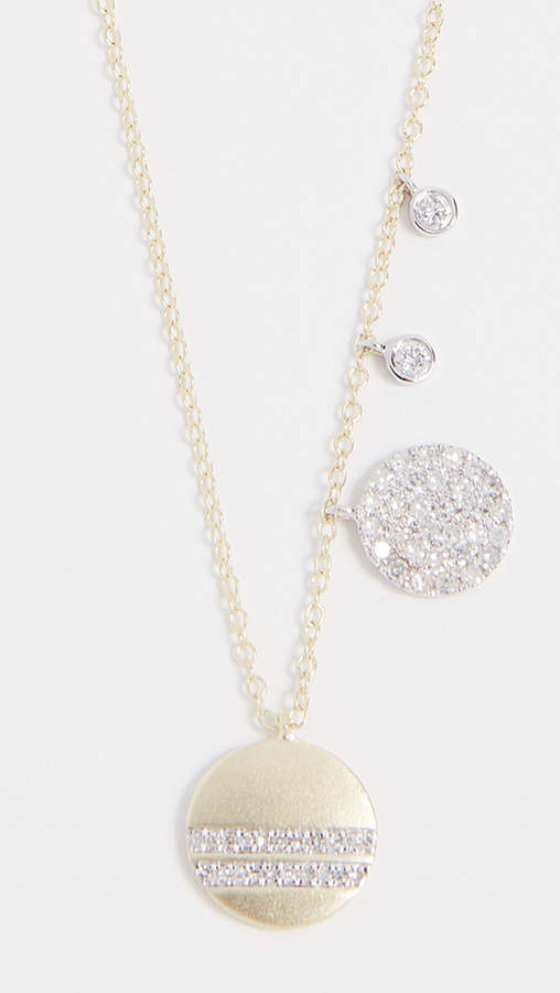 14k Gold Diamond Circles Necklace