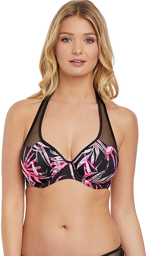 Swim Sunset Palm Underwired Banded Halter Bikini Top