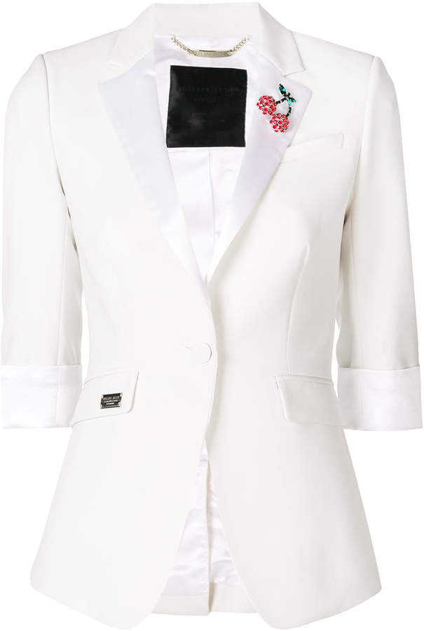 cherry brooch blazer