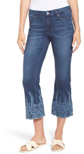 Liverpool Coco Embroidered Hem Crop Jeans