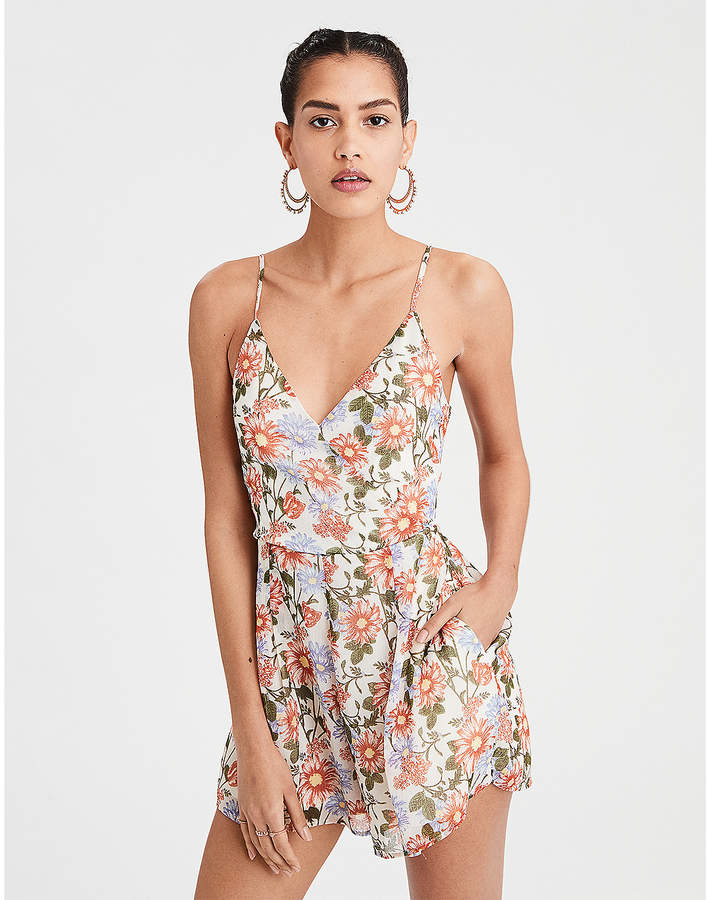 AE Floral Pleated Romper