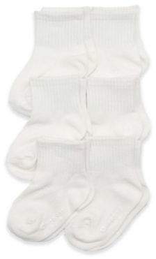 Size 2-4T 6-Pack Crew Socks in White