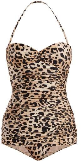 Adriana Degreas - X Leopard Print Ruched Swimsuit - Womens - Leopard