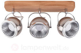 Deckenstrahler Ball Wood LED Eiche geölt 3-flg.