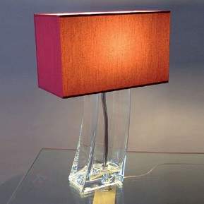 Rote Tischleuchte MELANIE klar