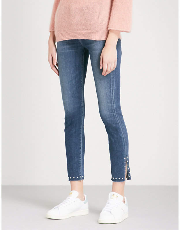 Rocket stud-embellished skinny cropped high-rise jeans