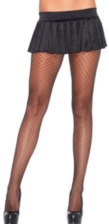 Women's Plaid Net Pantyhose, Black, One Size