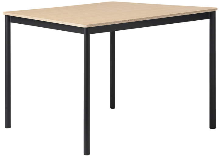 Muuto - Base Table 140 x 80 cm, schwarz / Eichenplatte / Sperrholzkante