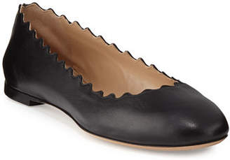Chloé Lauren Scalloped Leather Ballet Flats